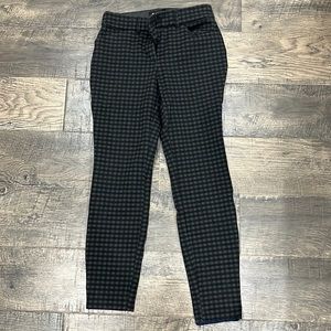 Express Plaid Navy and Grey / Black Mid Rise Skinny Stretch Work Pants